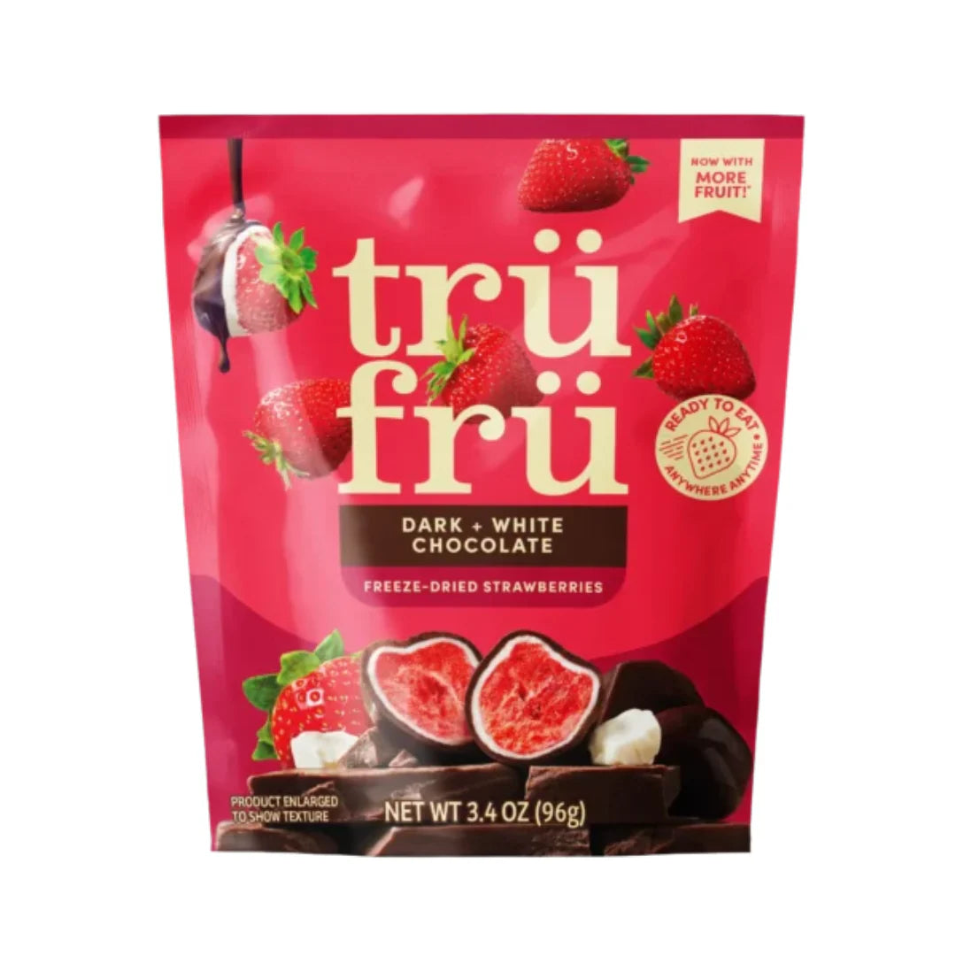 Freeze-Dried Fresh Strawberries with White & Dark Chocolate - 3.4Oz